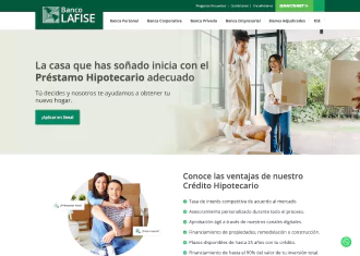 Screenshot of Crédito Hipotecario Banco LAFISE Nicaragua website a build with Nextjs and Zustand.